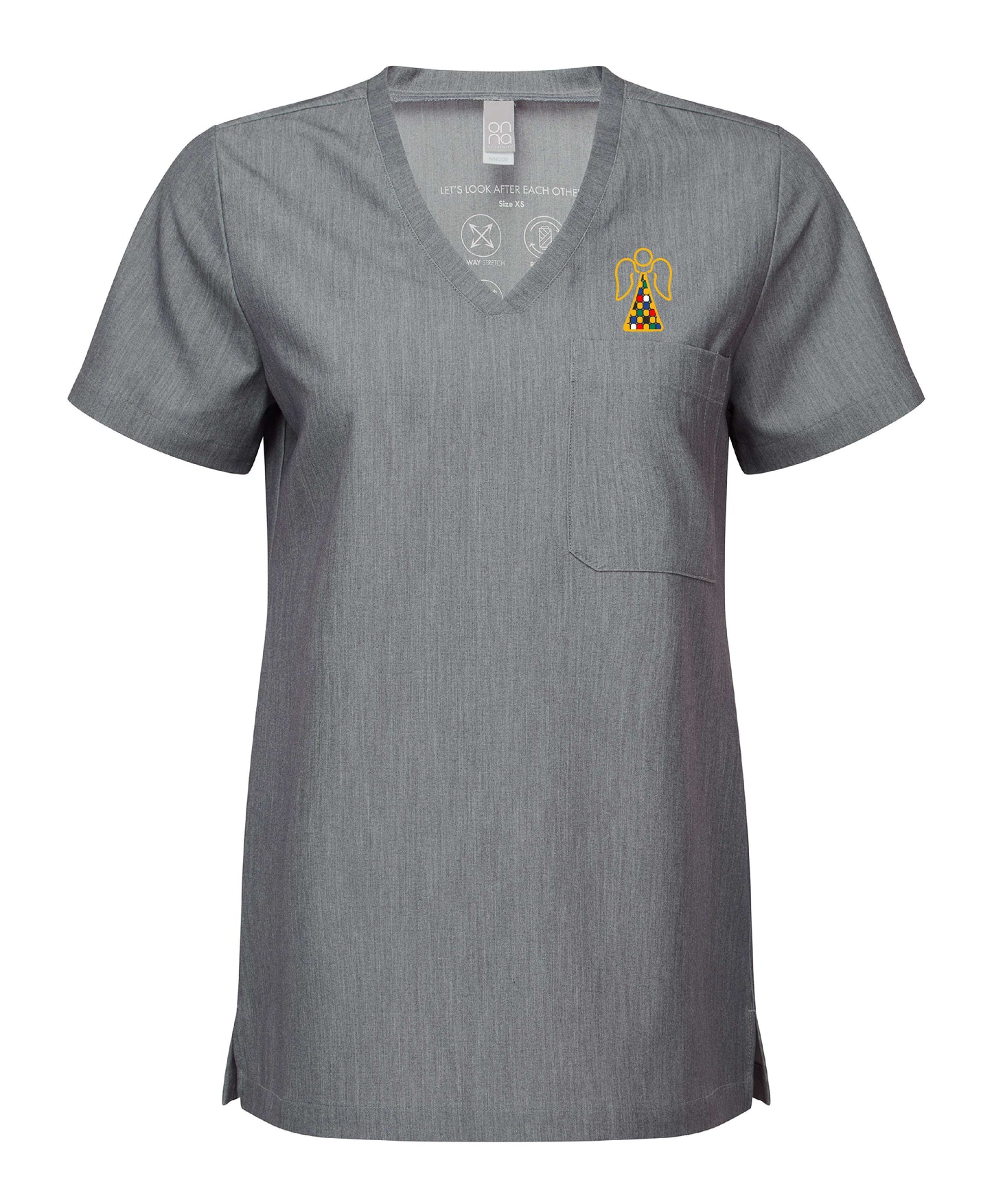 Angel Embroidered Ladies Stretch Tunic [XS to 3XL]