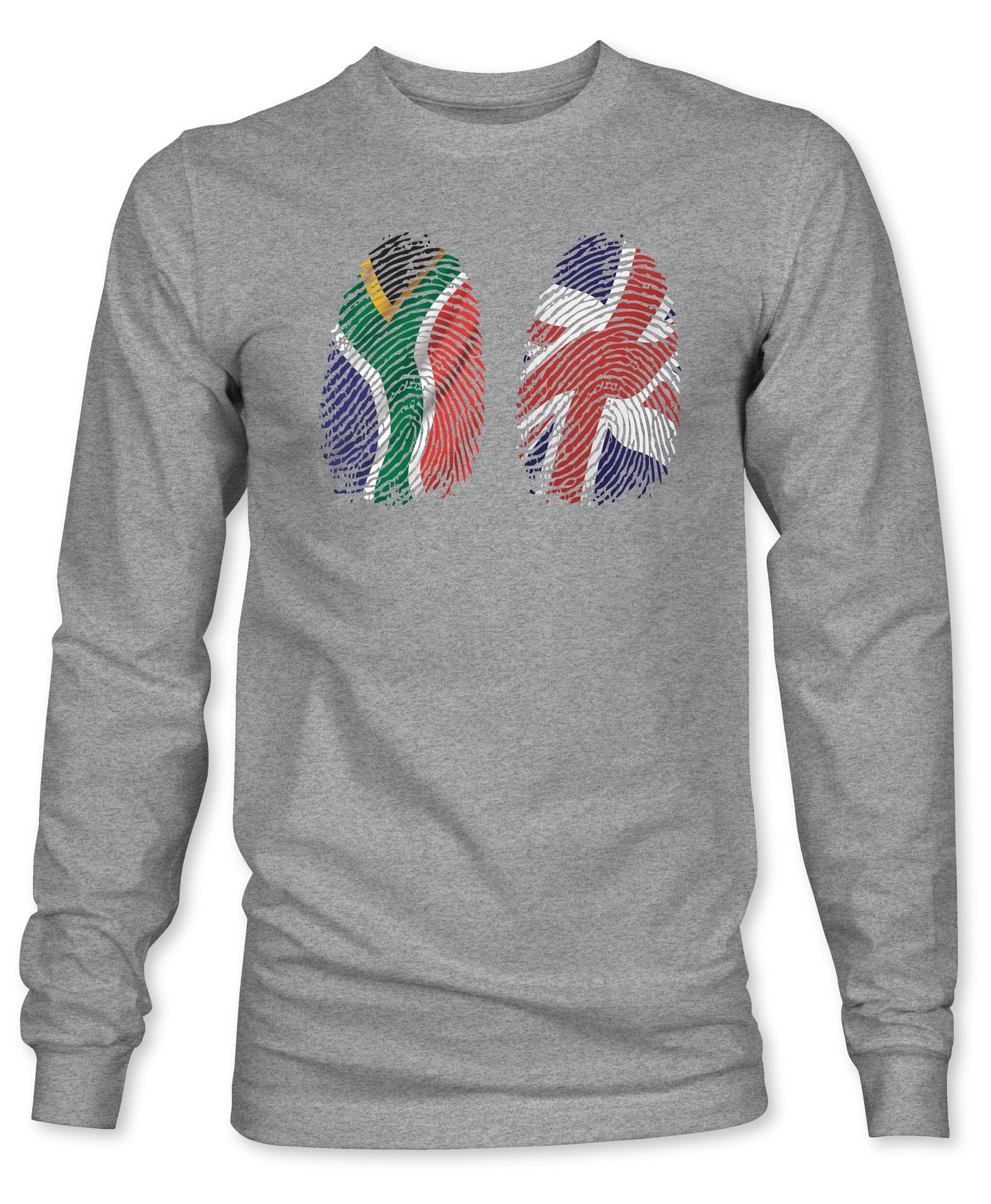 Unisex SA/UK Dual Fingerprints Long Sleeve T-Shirt