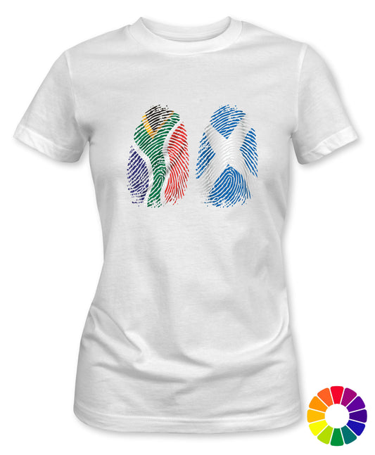 Ladies Fit SA/SCOTLAND Dual Fingerprints T-Shirt