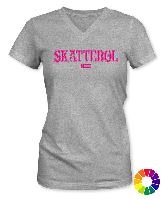 Ladies Fit V-Neck Skattebol T-Shirt