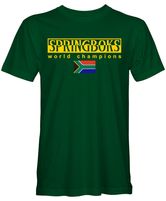 Mens Springboks World Champions Split Text Rugby T-Shirt