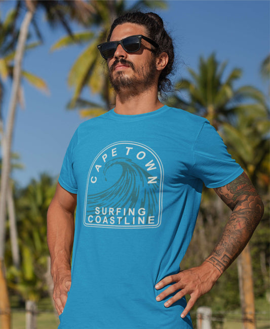 Mens Cape Town Coastline Surfing T-Shirt