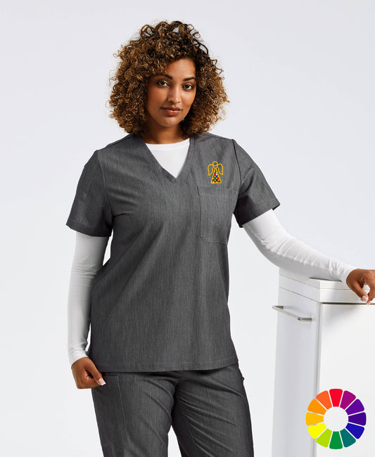 Angel Embroidered Ladies Stretch Tunic [XS to 3XL]